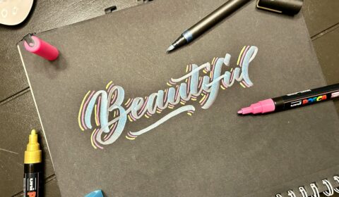 Posca penna som skrivit text